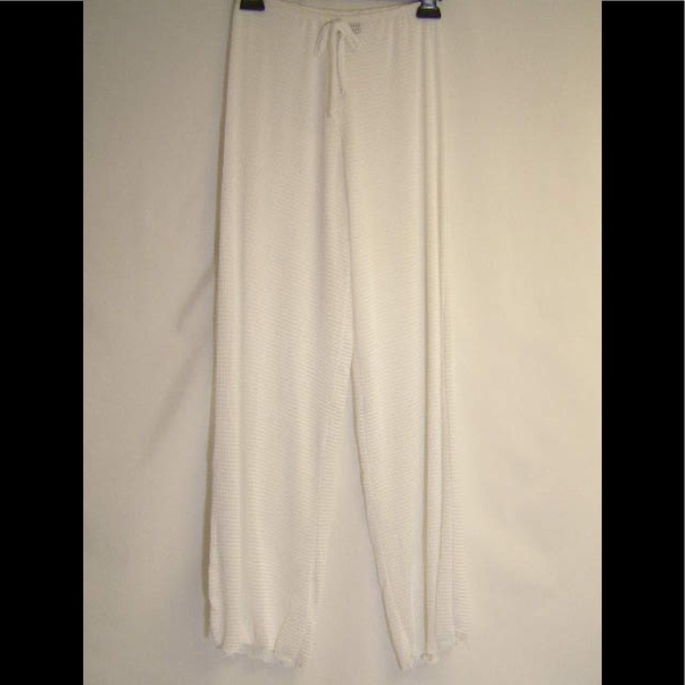 white mesh stretch pants swimsuit cover-up